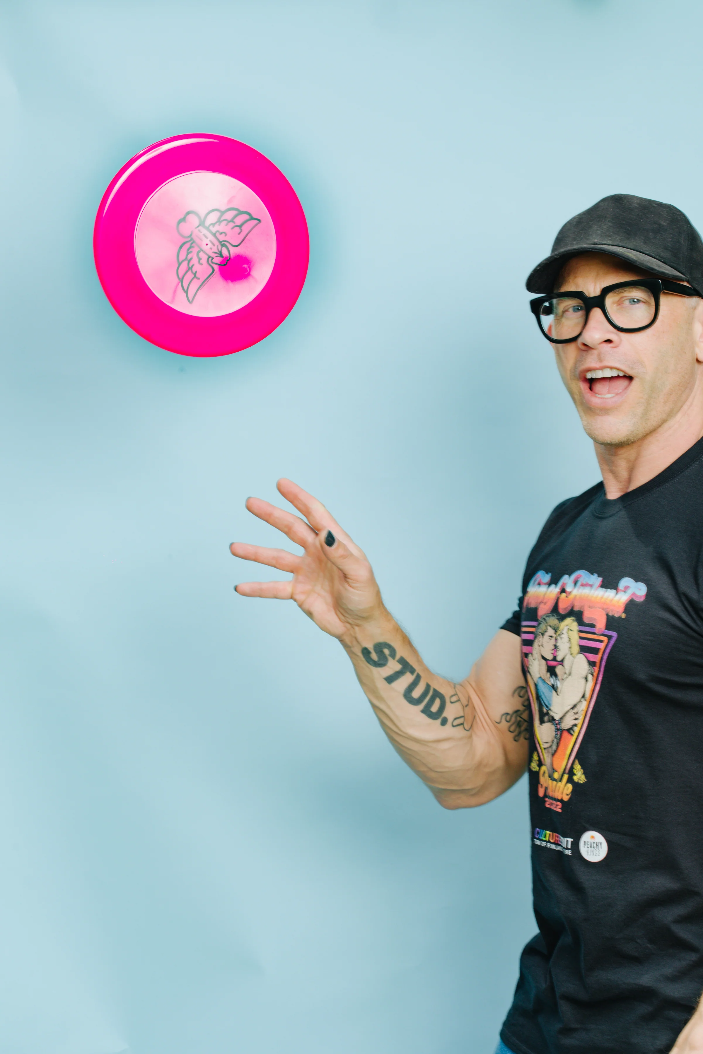 Tom of Finland Flying Cock Frisbee by Peachy Kings - HOT PINK - Image 7