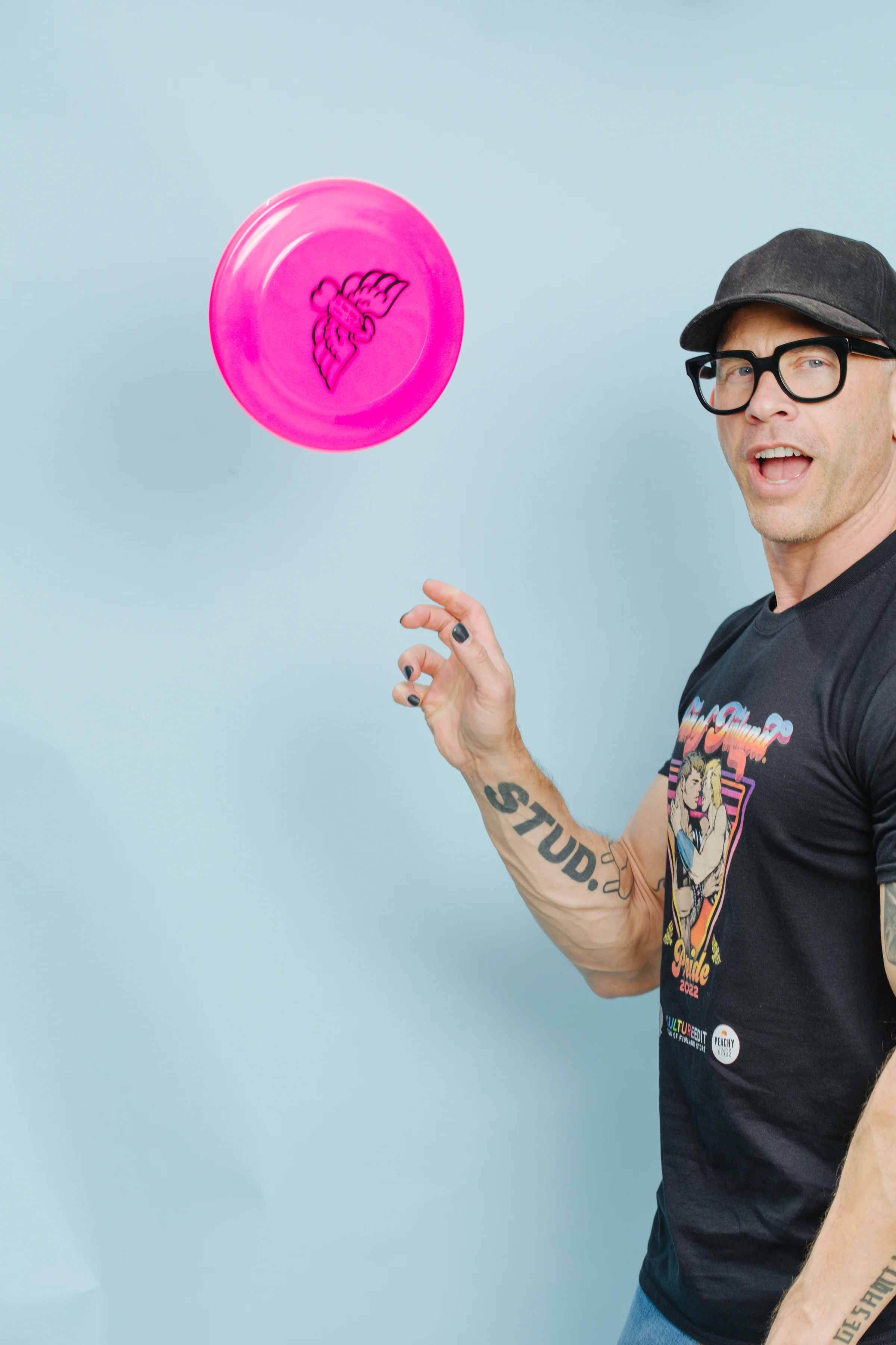 Tom of Finland Flying Cock Frisbee by Peachy Kings - HOT PINK - Image 8