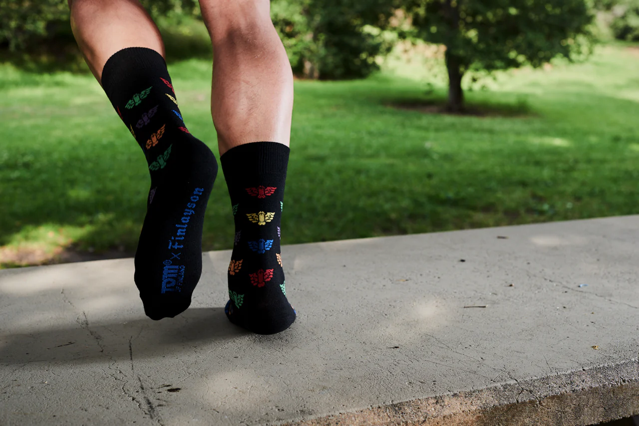TOM OF FINLAND FLYING COCK RAINBOW SOCKS BY FINLAYSON - Image 2