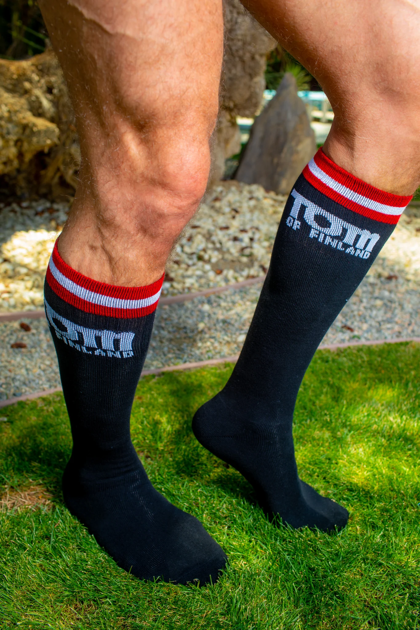 TOM OF FINLAND KNEE HIGH BLACK LOGO SOCKS - Image 7
