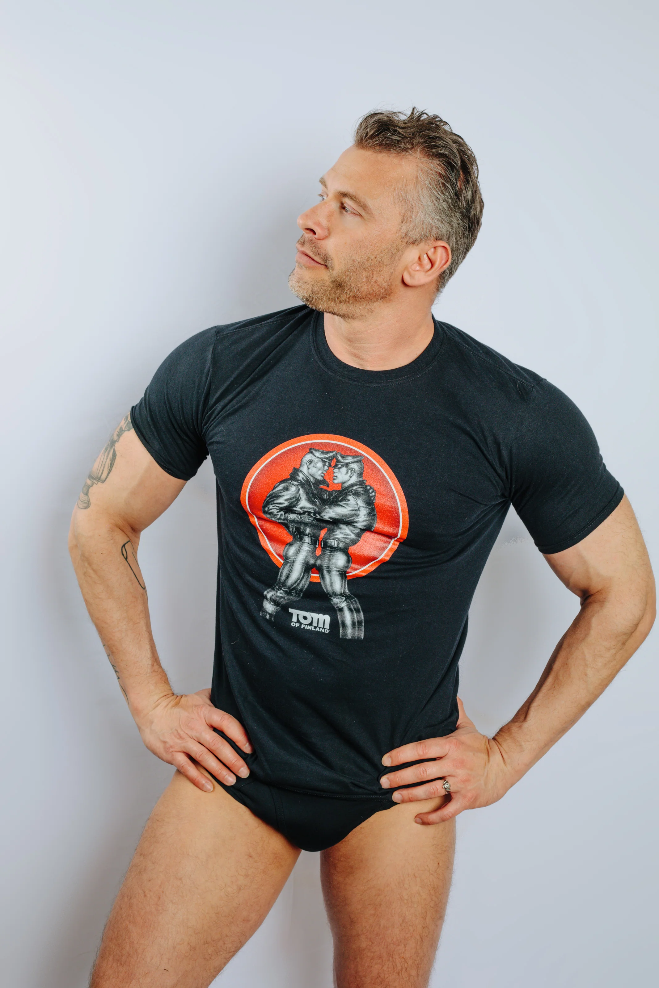 Tom of Finland Leather Duo Tee by Peachy Kings - Image 3