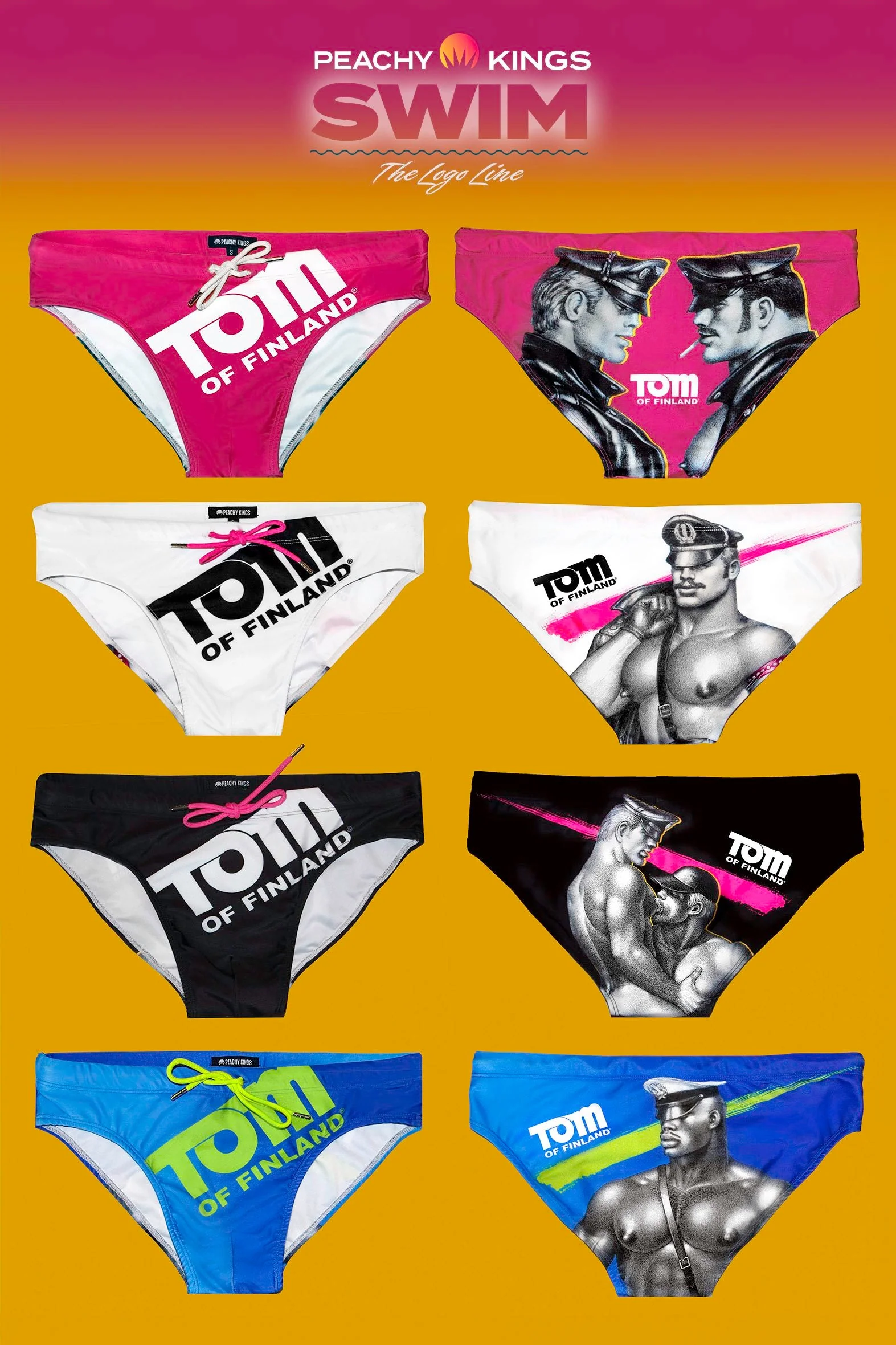 Tom of Finland WHITE LOGO Swim Brief - Image 4