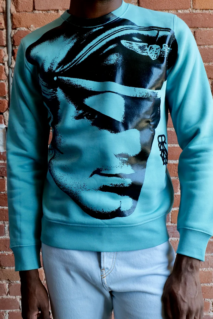 TOM OF FINLAND x WE ARE SPASTOR BIKER HEAD SWEATSHIRT - EMERALD - Image 5