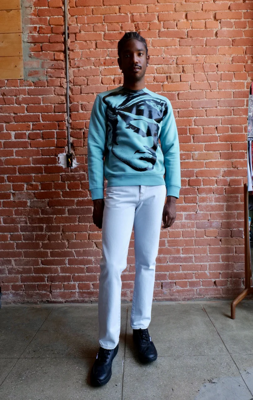 TOM OF FINLAND x WE ARE SPASTOR BIKER HEAD SWEATSHIRT - EMERALD - Image 6