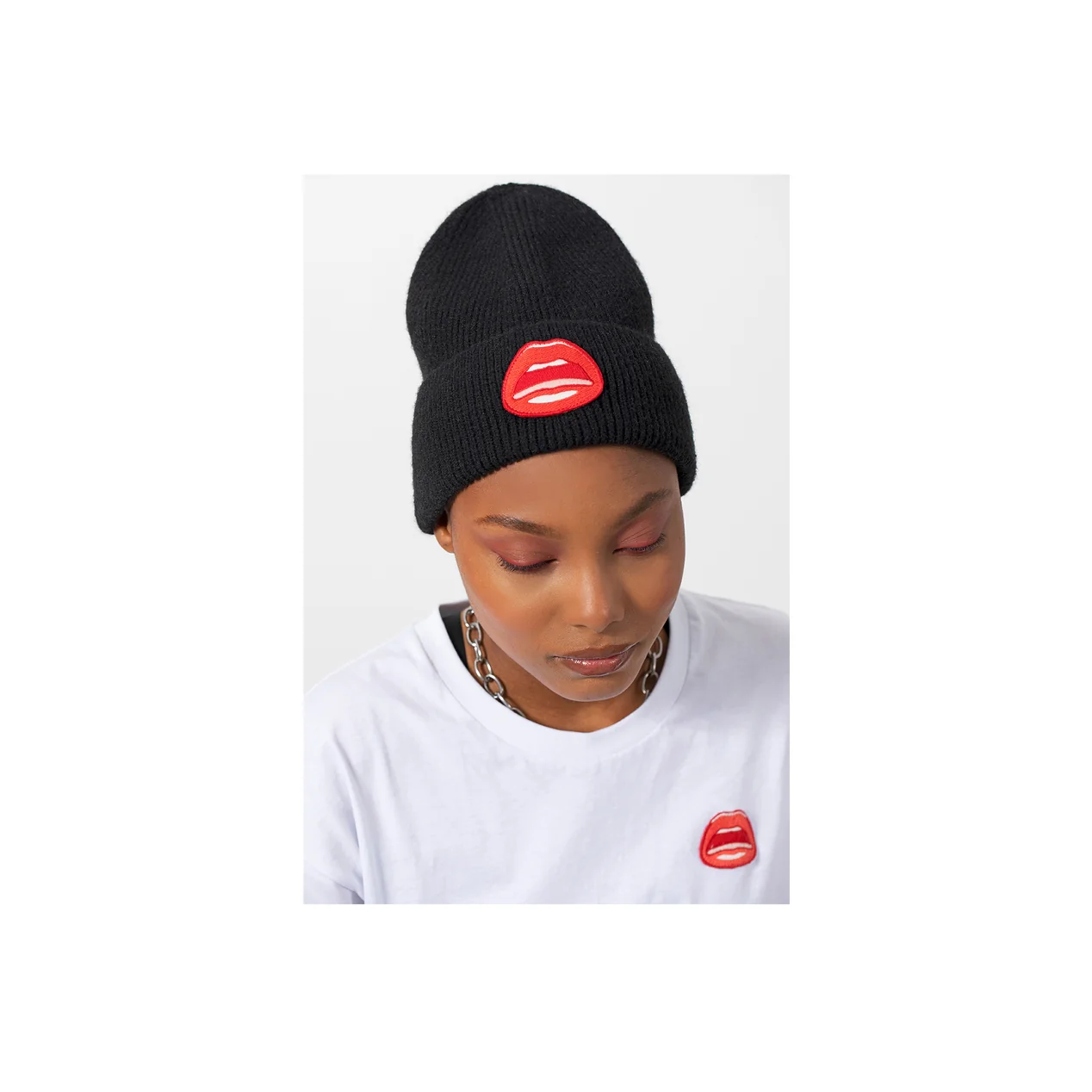 Tom Wesselmann Mouth Icon Patch Knit Beanie - Image 3