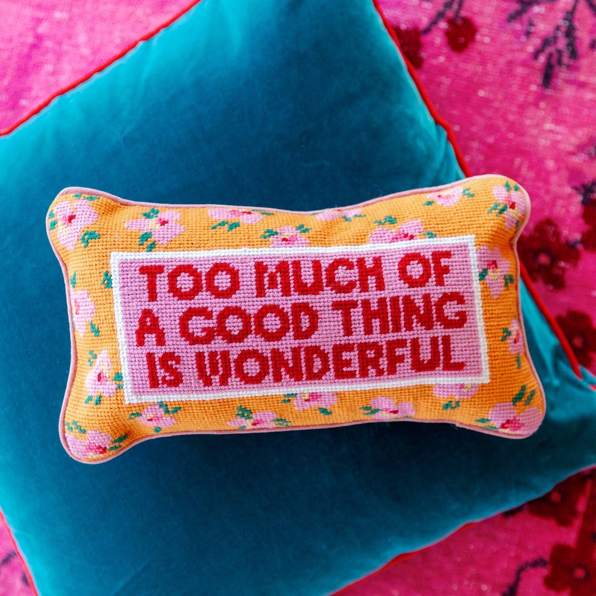 Too Much Needlepoint Pillow - Image 2