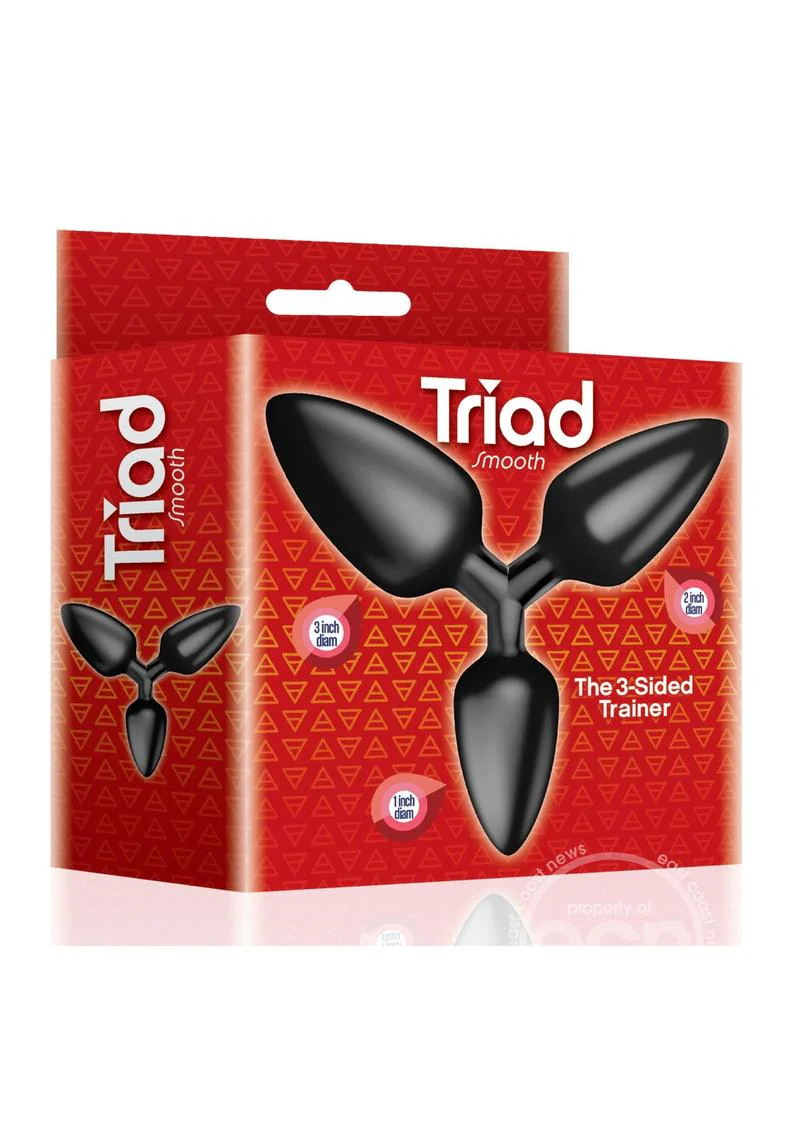 Triad 3 Way Smooth Butt Plug - Black - Image 5