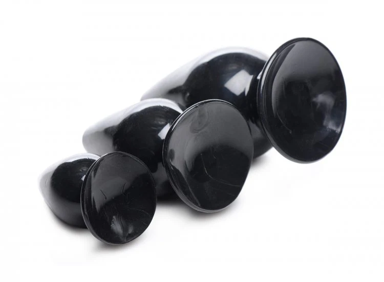 Triple Cones 3 Piece Anal Plug Set - Black - Image 2