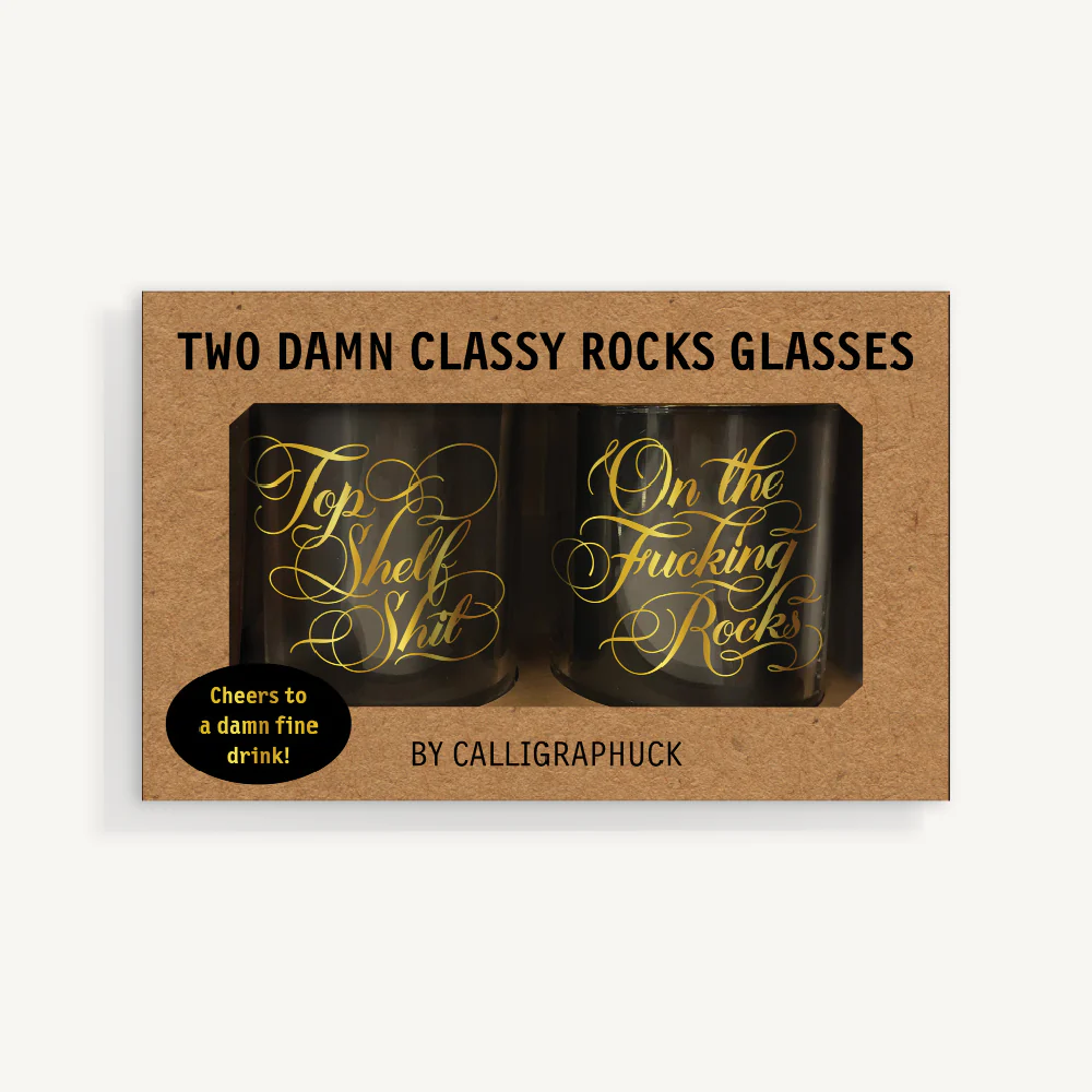 Two Damn Classy Rocks Glasses by CALLIGRAPHUCK - Image 3