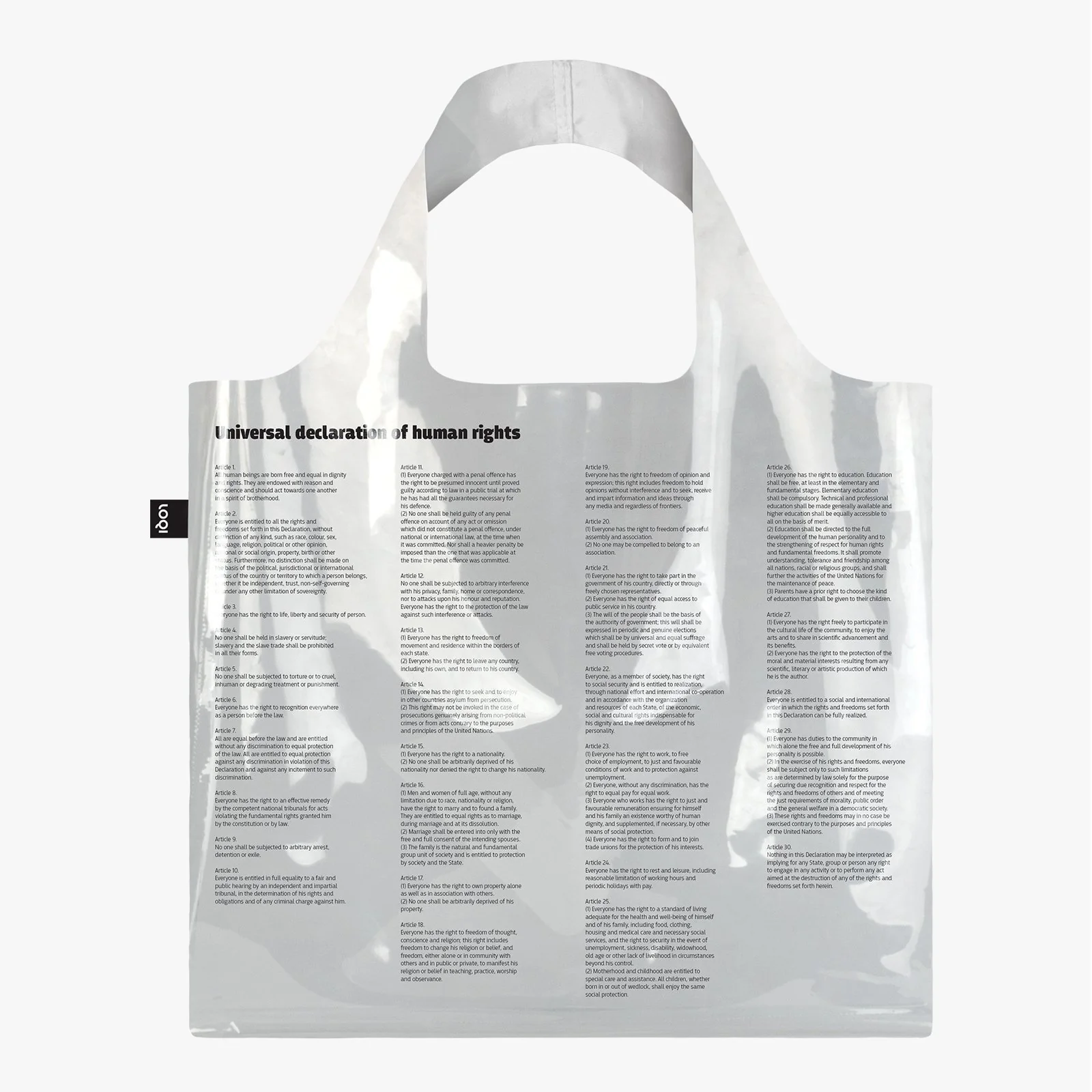 Universal Declaration of Human Rights TRANSPARENT Bag BY LOQI - Image 2
