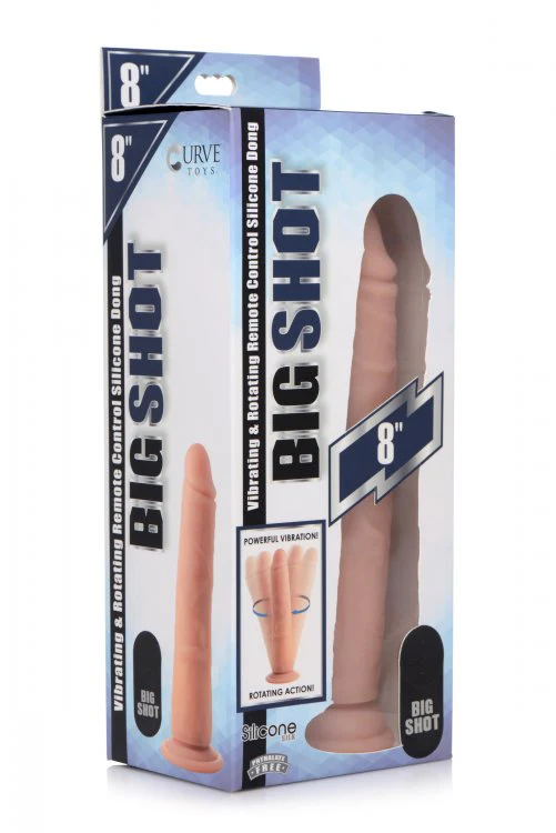 Big Shot Vibrating and Rotating Silicone Dildo - 8 Inch - Image 4