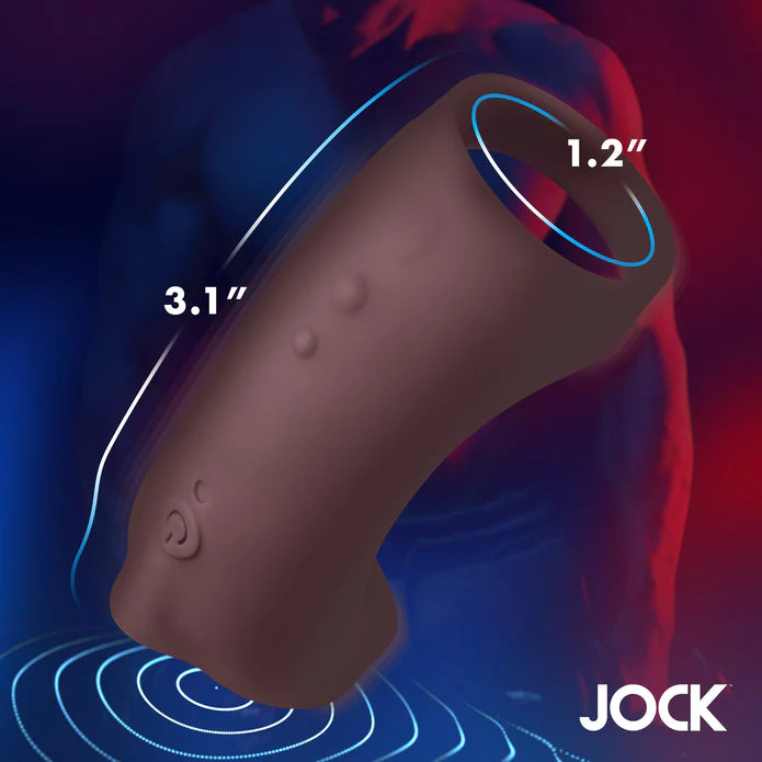 Vibrating Silicone Penis Sleeve - Dark - Image 6
