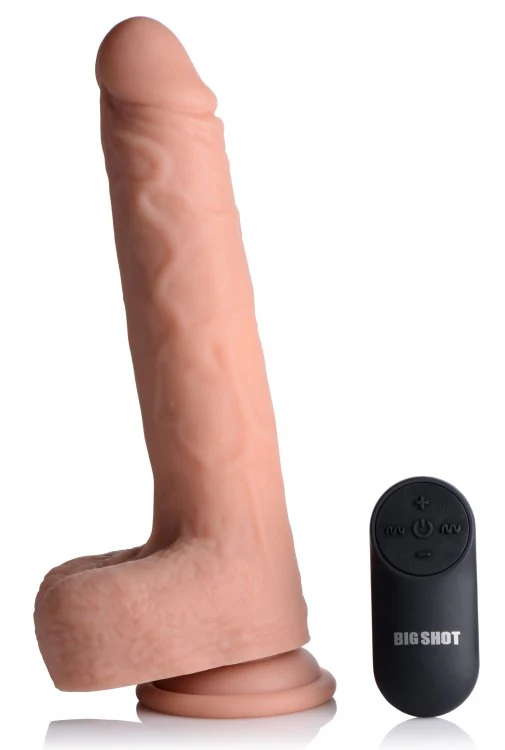 Big Shot Vibrating & Thrusting Silicone Dildo -10 Inch - Image 3