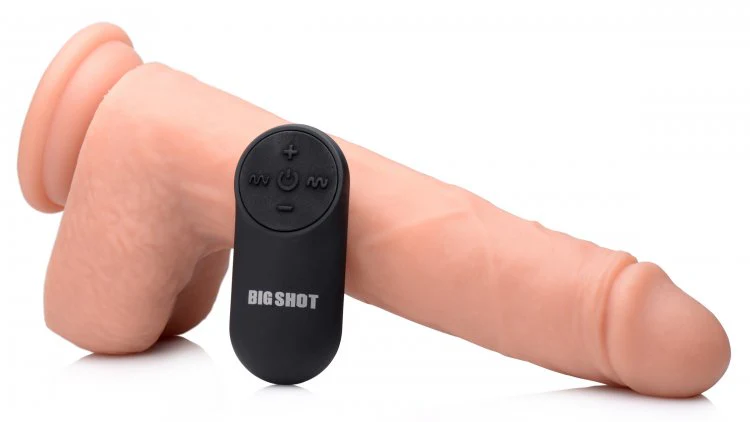 Big Shot Vibrating & Thrusting Silicone Dildo -10 Inch - Image 5