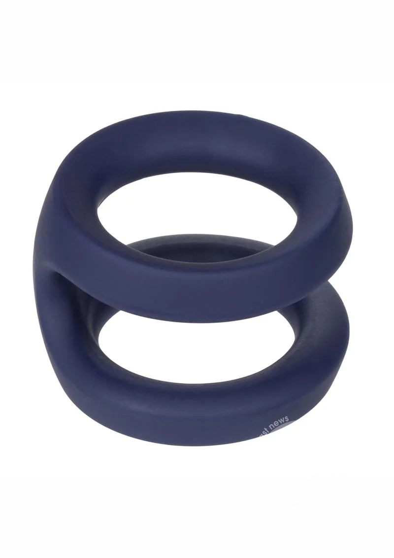 Viceroy Dual Ring Silicone Cock Ring - Blue - Image 2
