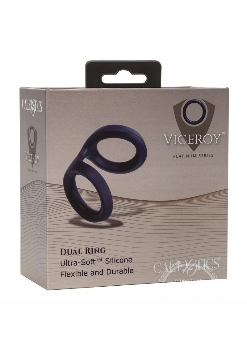 Viceroy Dual Ring Silicone Cock Ring - Blue - Image 3