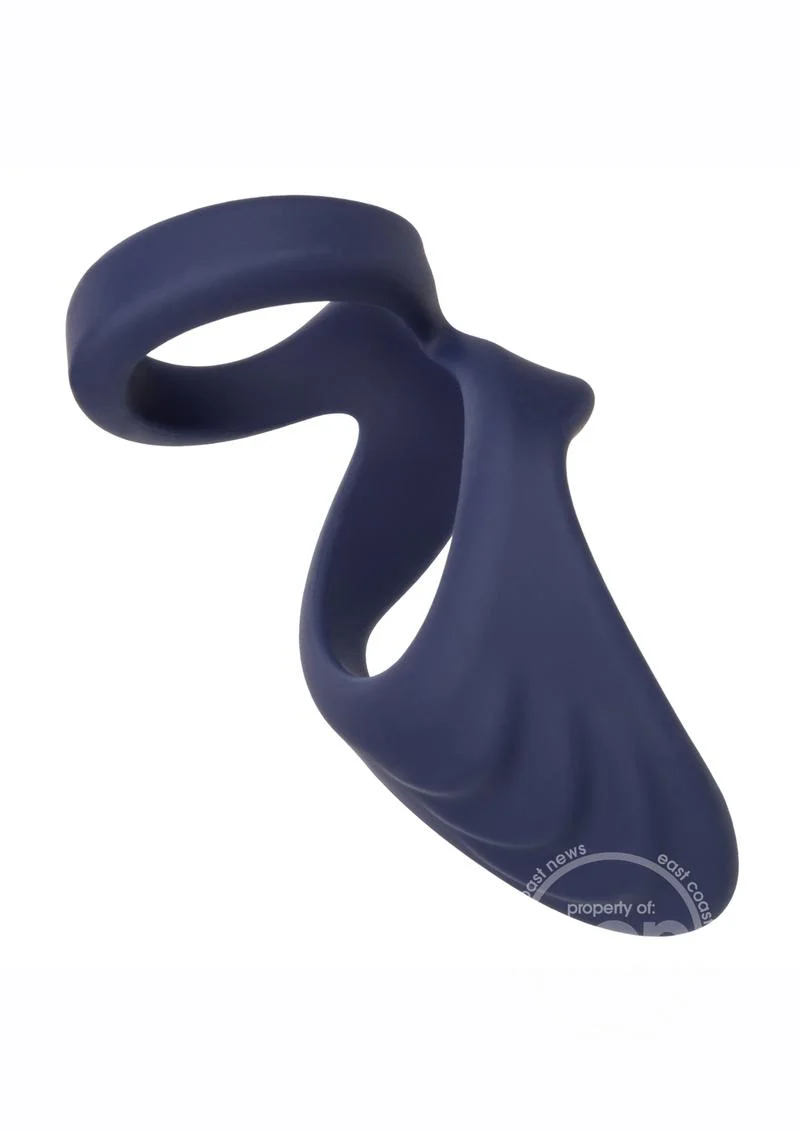 Viceroy Perineum Dual Ring Silicone Cock Ring - Blue - Image 2