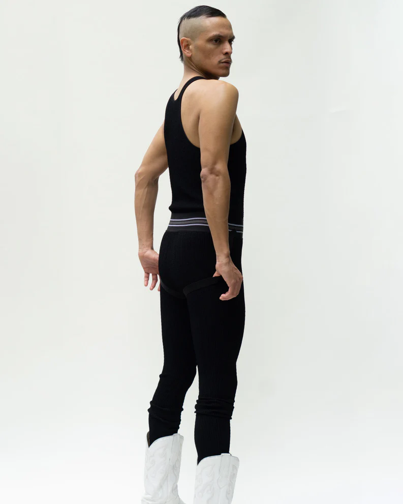WALTER VAN BEIRENDONCK Jock Leggings Black SS23 - Image 2