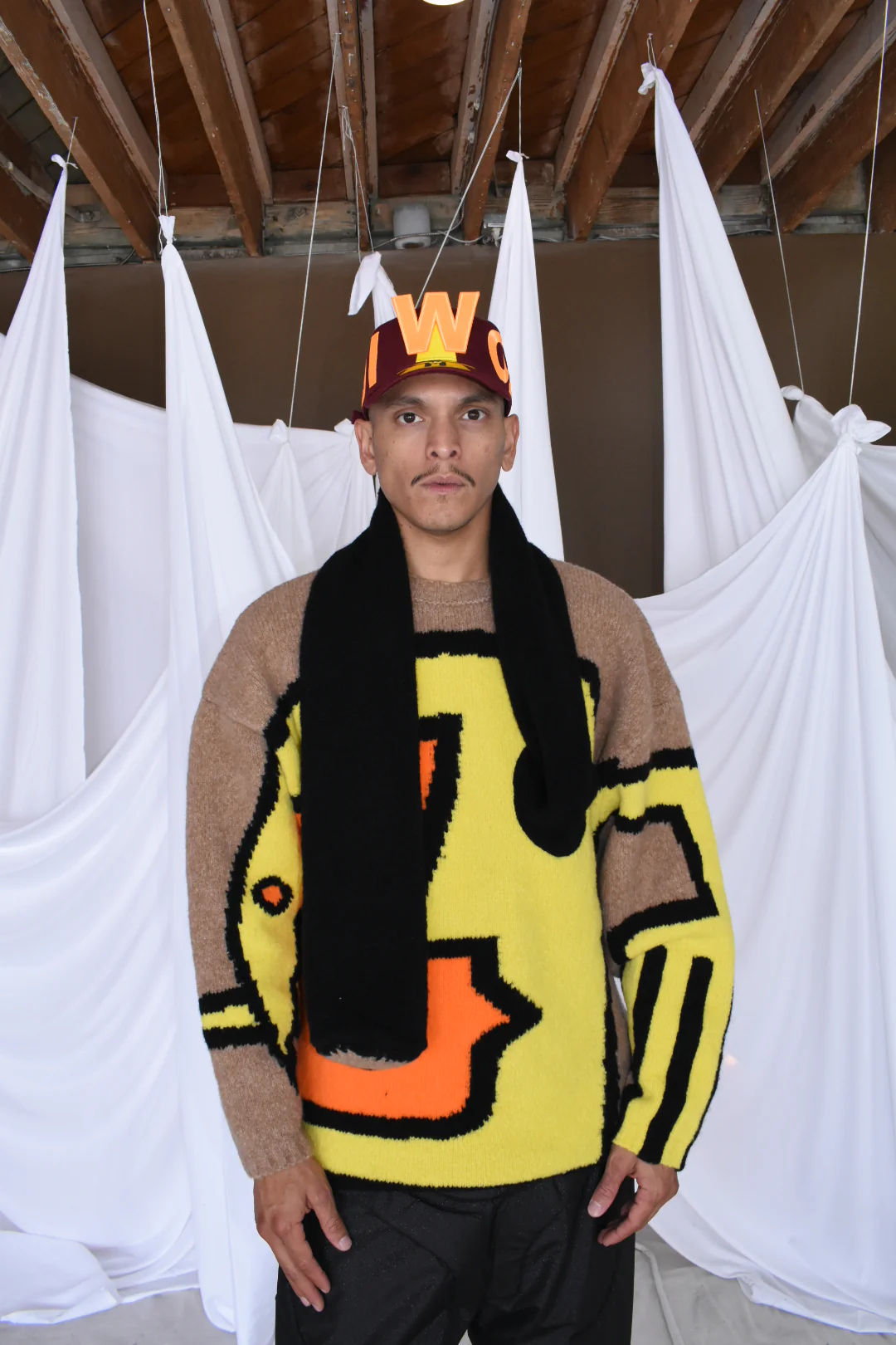 Walter Van Beirendonck Moon Eye Camel Knit FW 24-25 - Image 2