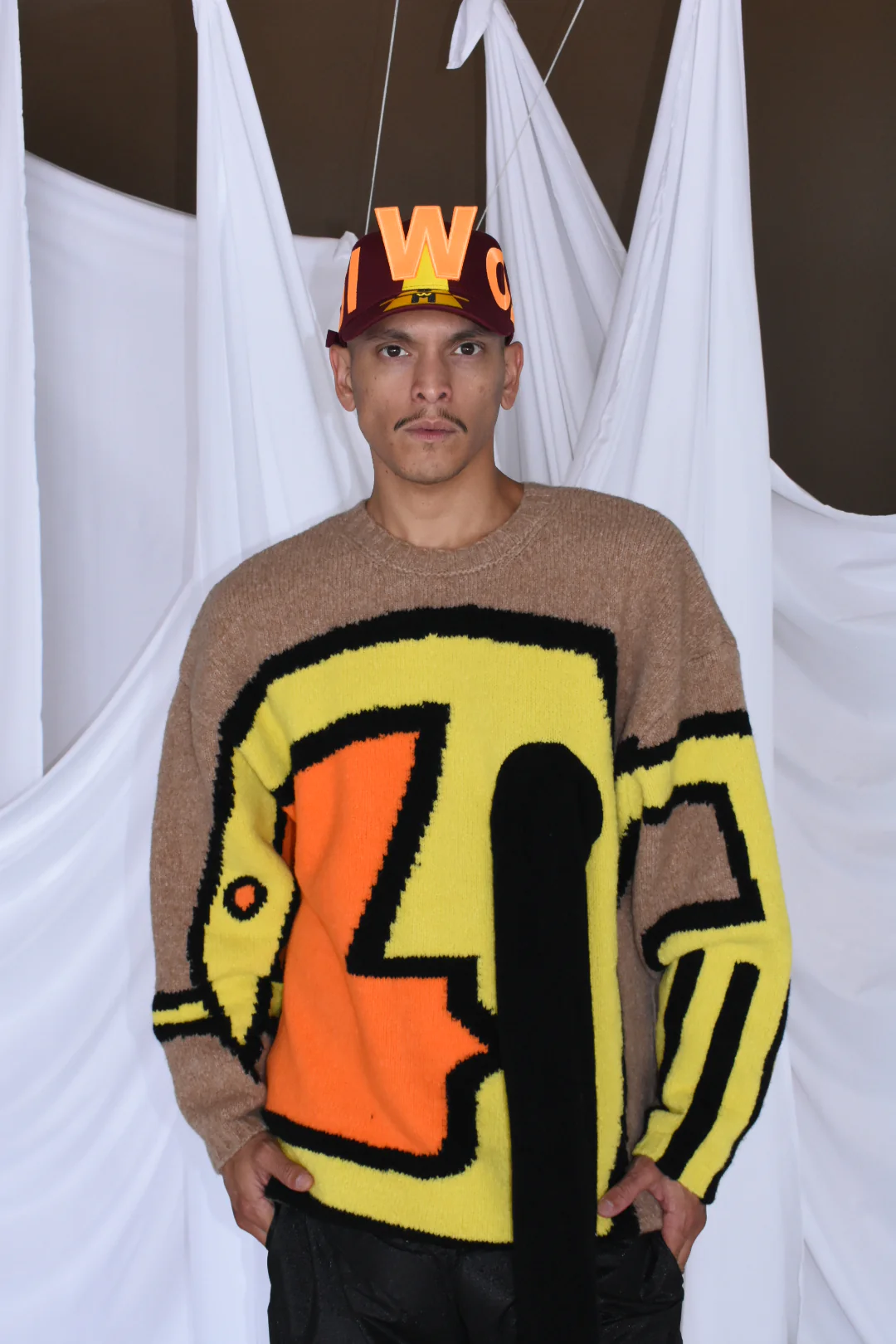 Walter Van Beirendonck Moon Eye Camel Knit FW 24-25 - Image 4