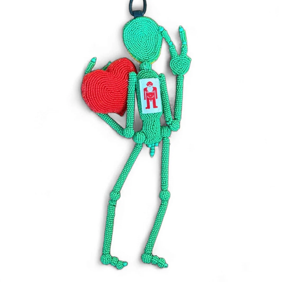 Walter Van Beirendonck Peace Alien Necklace in green - Image 5