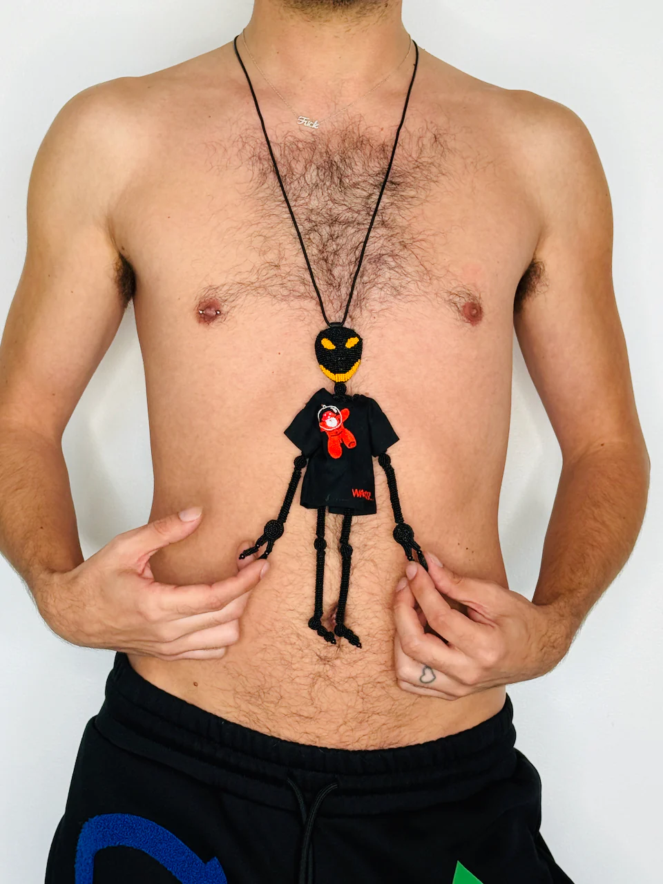 Walter Van Beirendonck Alien Friend + T Necklace in black - Image 13