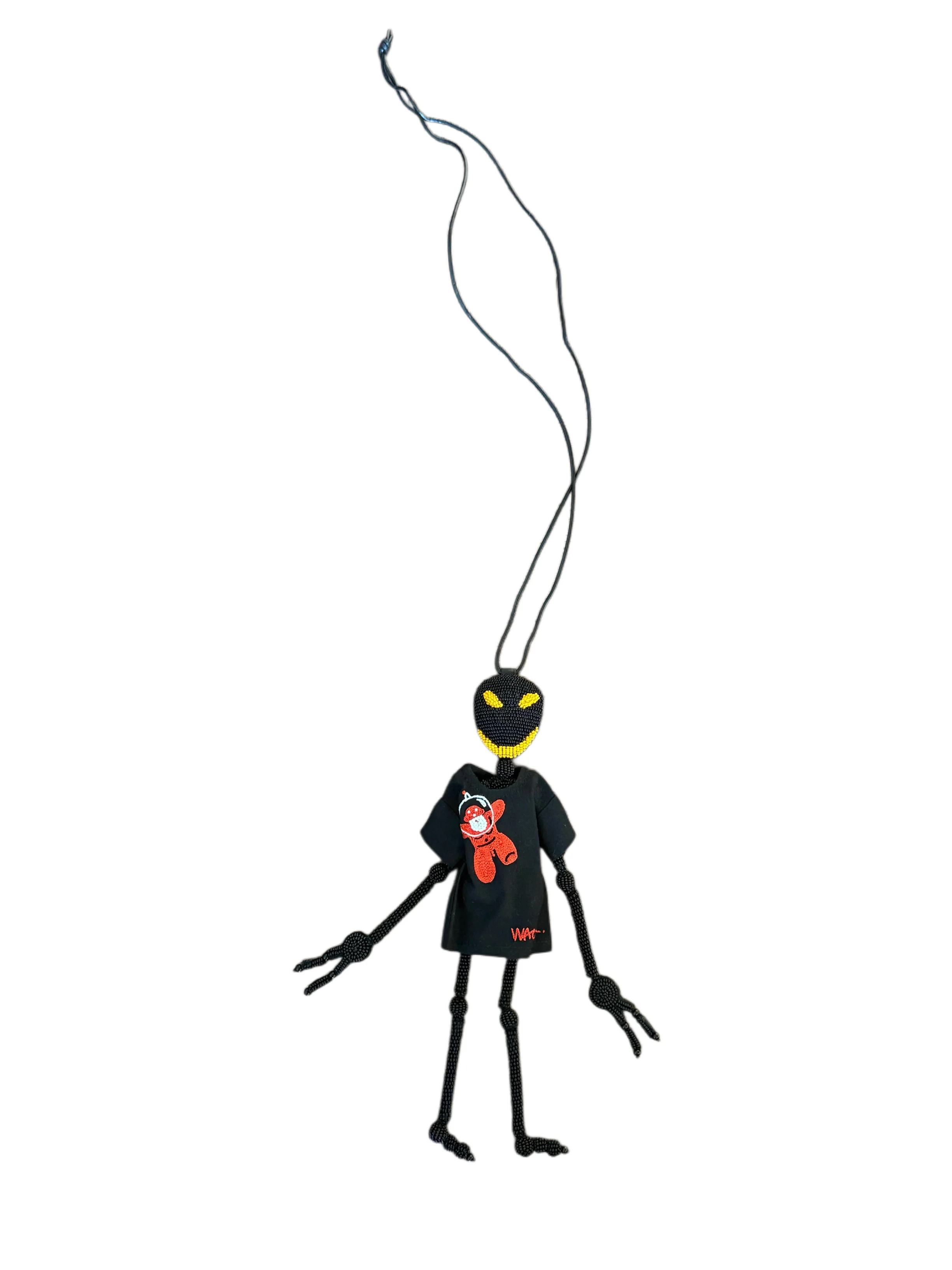 Walter Van Beirendonck Alien Friend + T Necklace in black - Image 2