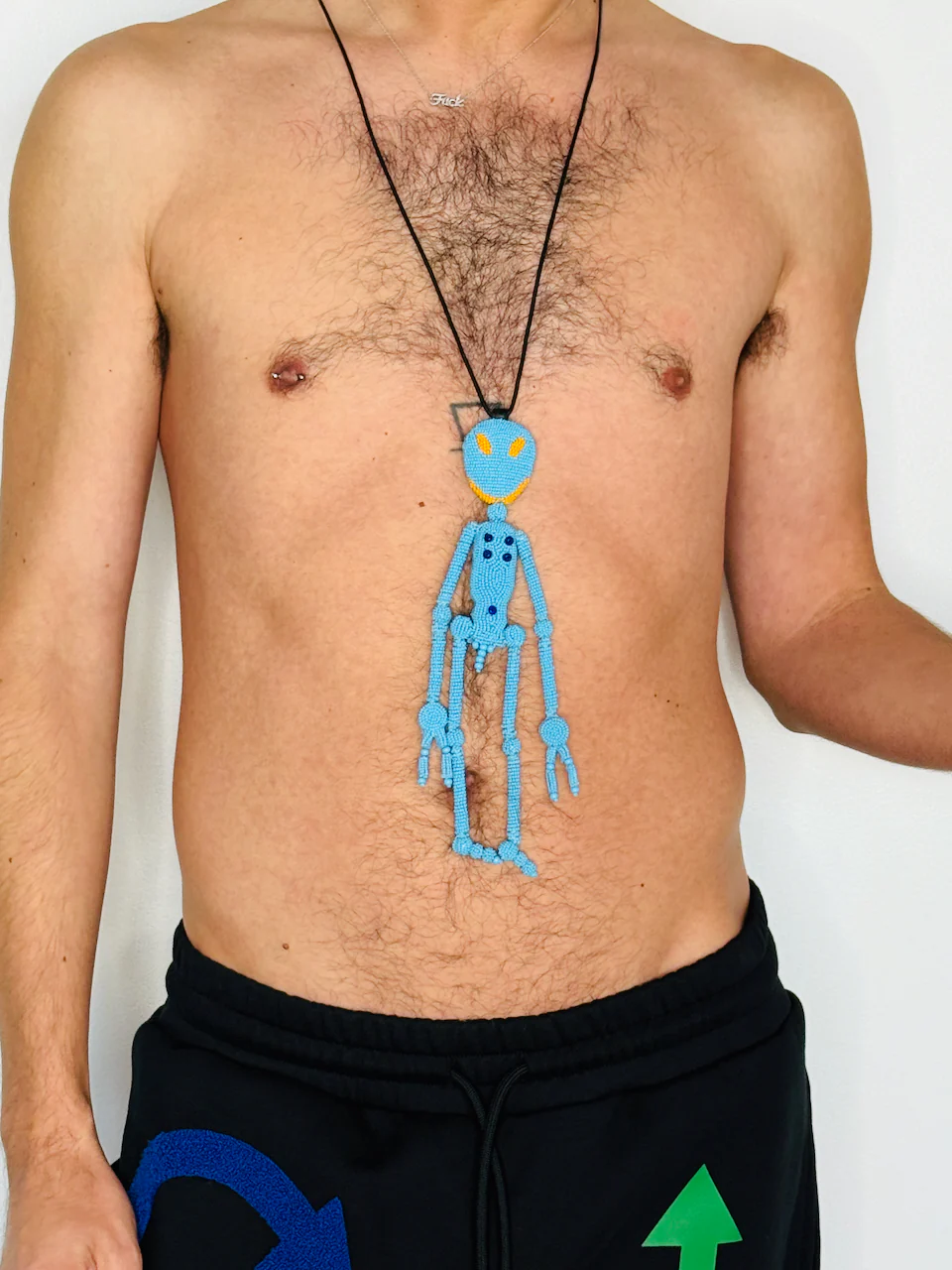 Walter Van Beirendonck Alien Friend + T Necklace in Blue - Image 10