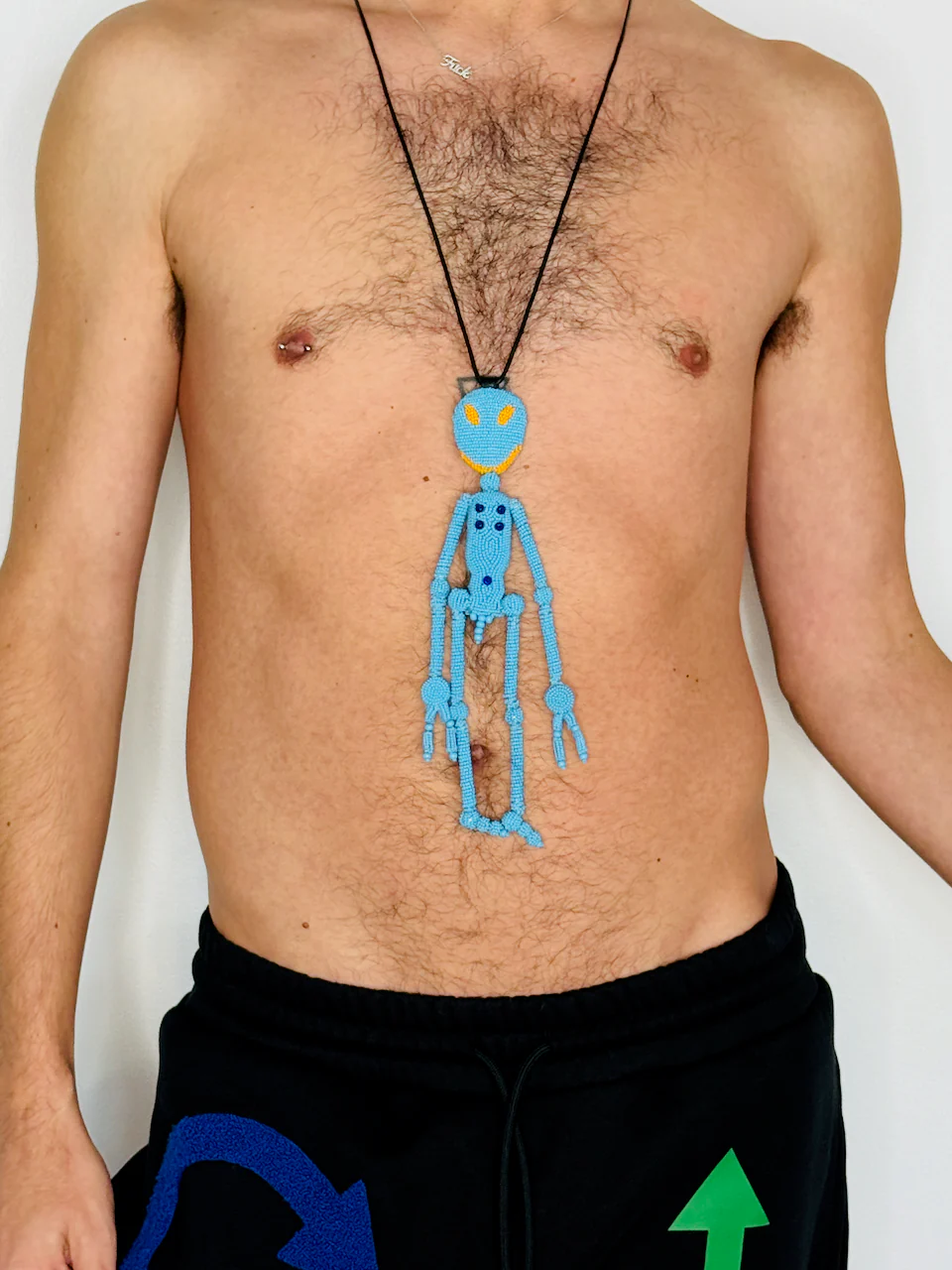 Walter Van Beirendonck Alien Friend + T Necklace in Blue - Image 11