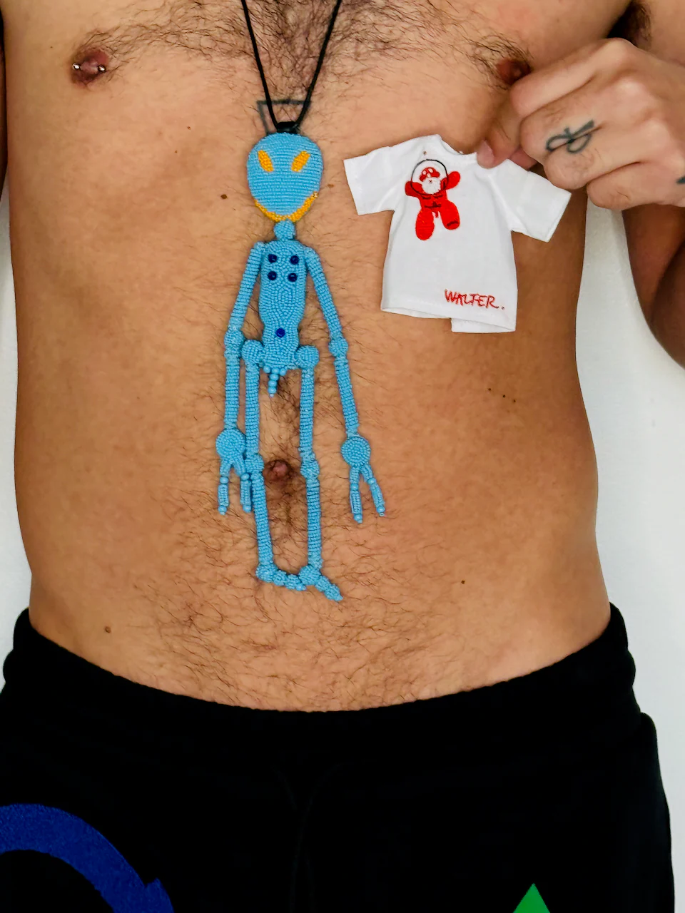 Walter Van Beirendonck Alien Friend + T Necklace in Blue - Image 13