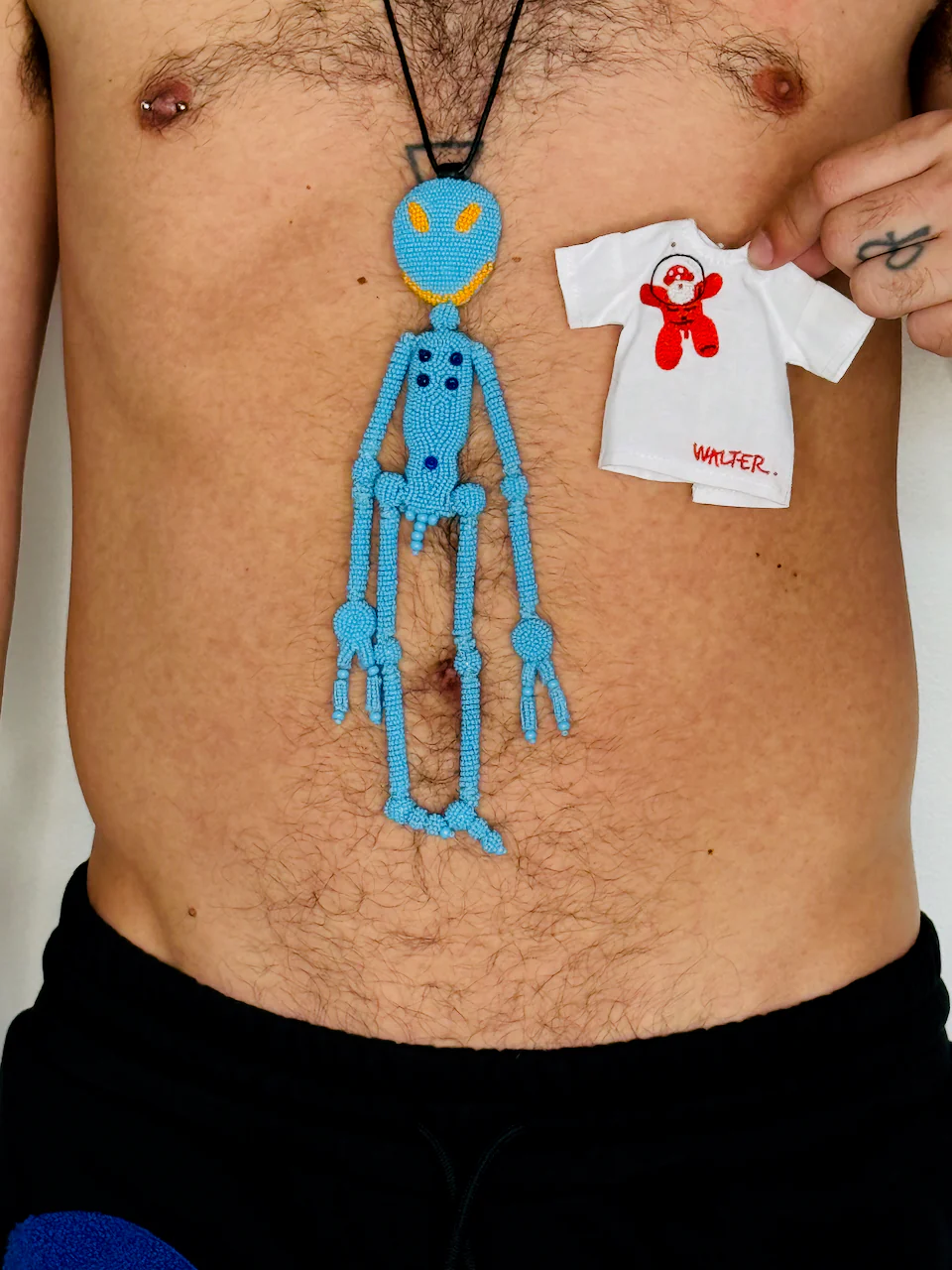 Walter Van Beirendonck Alien Friend + T Necklace in Blue - Image 17