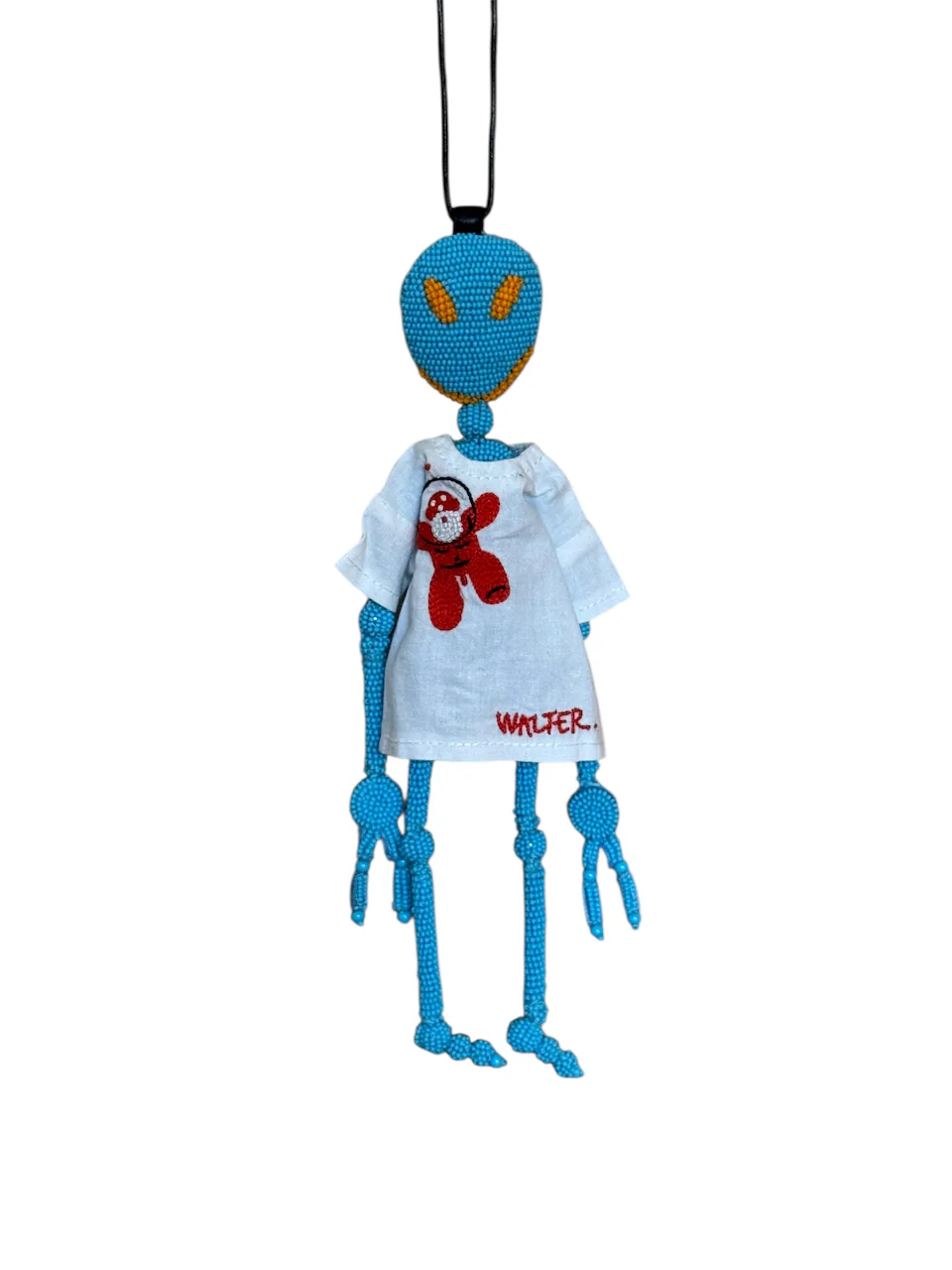 Walter Van Beirendonck Alien Friend + T Necklace in Blue - Image 2