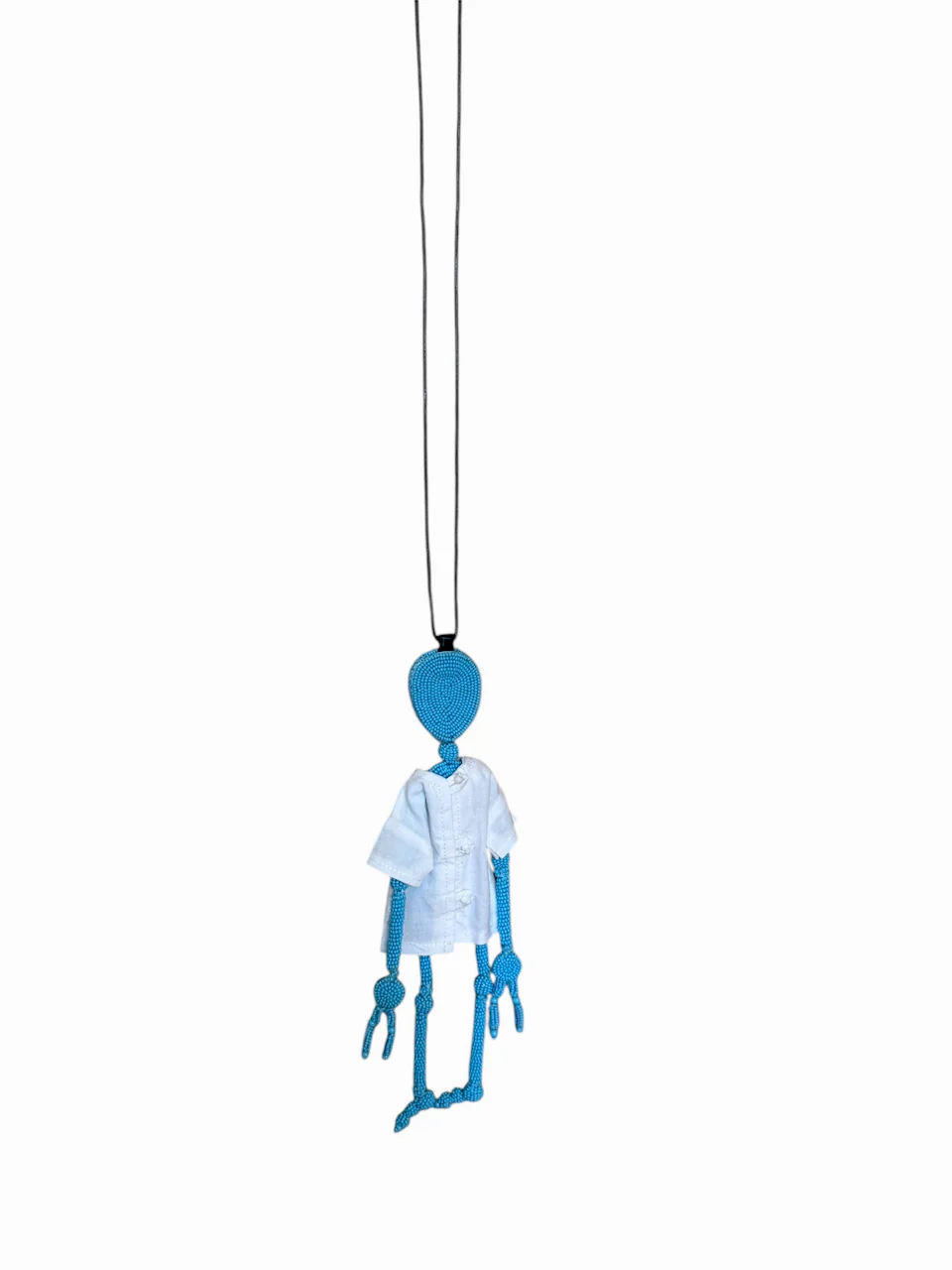 Walter Van Beirendonck Alien Friend + T Necklace in Blue - Image 3