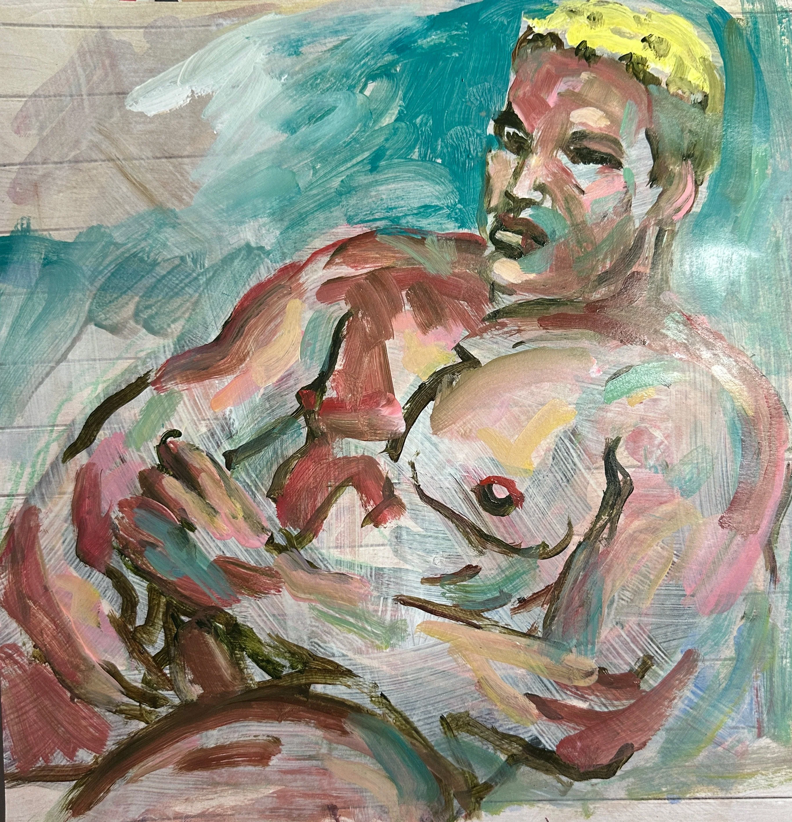ward lamb,  blonde man pleasing himself, 2025