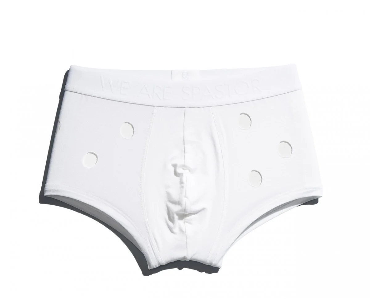 WE ARE SPASTOR WHITE BOXER BRIEF W/ HOLES - Image 2