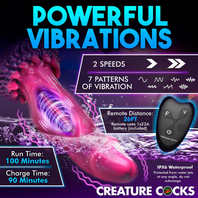 Xenox Vibrating Silicone Dildo with Remote by creature cocks - Image 11