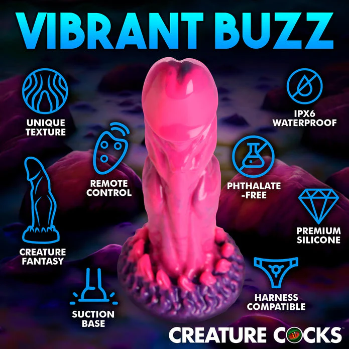 Xenox Vibrating Silicone Dildo with Remote by creature cocks - Image 8