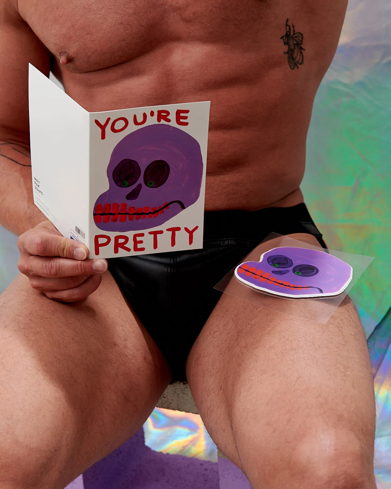 You're Pretty Puffy Sticker Card - Third Drawer Down X David Shrigley - Image 2
